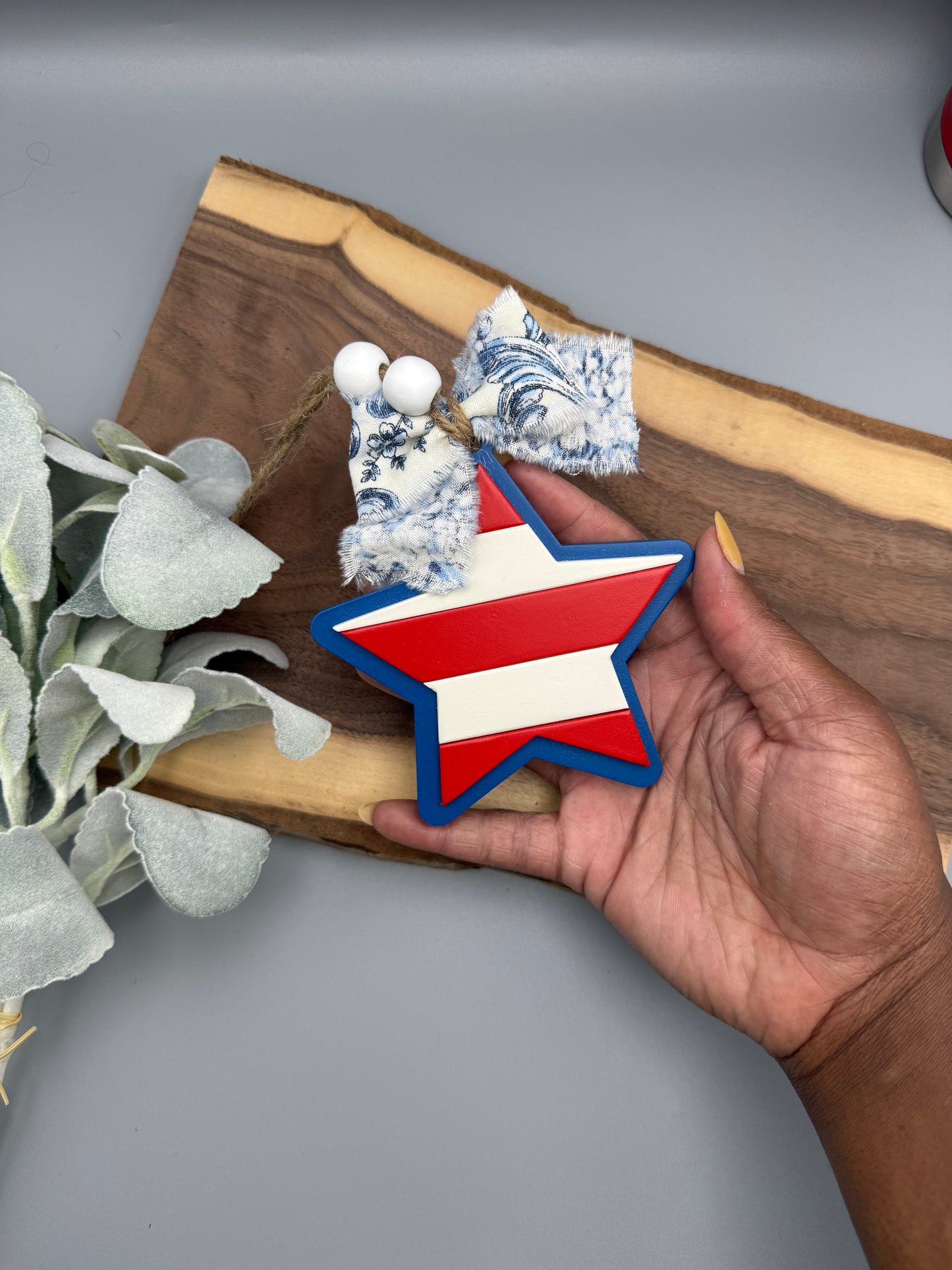 "Stripes of Freedom" – Patriotic Star Charm| Patriotic Decor