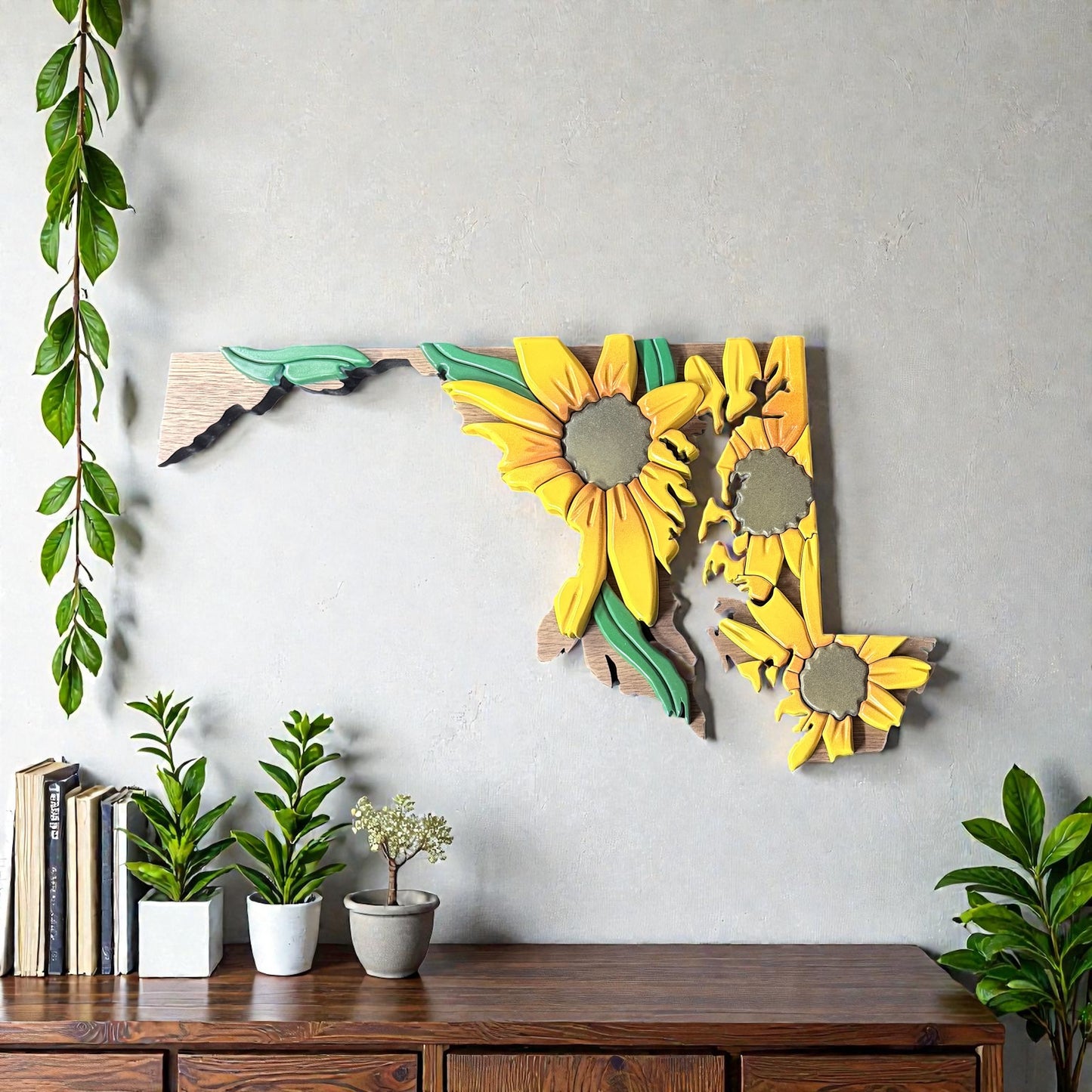 Custom State Flower 3D Wood Art – Personalized Design Deposit