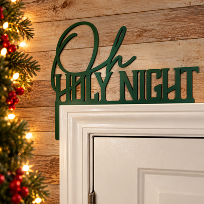 Oh Holy Night wood accent in doorway corner
