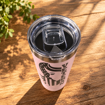 Female Veteran Engraved Tumbler – Veteran Gift for Women, 20 oz