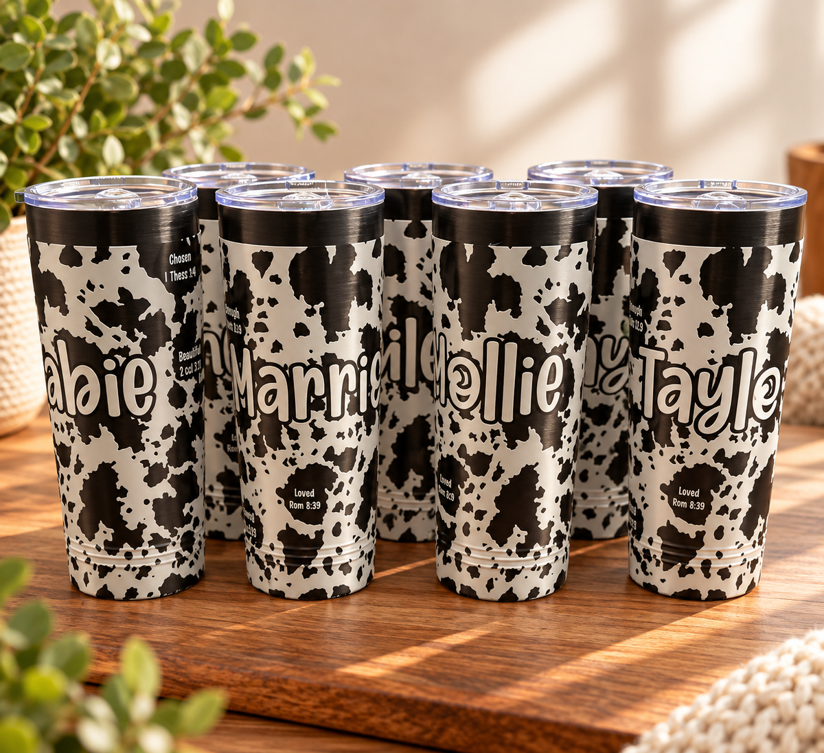 Cow print tumbler collection, multiple