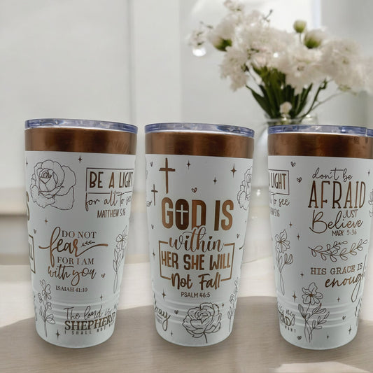 Scripture Engraved Tumbler – 20oz