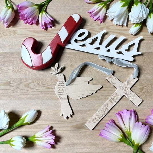 Sacred Symbols • Dove or Cross Christmas Ornament