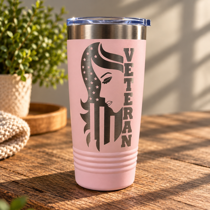 Female Veteran Engraved Tumbler – Veteran Gift for Women, 20 oz