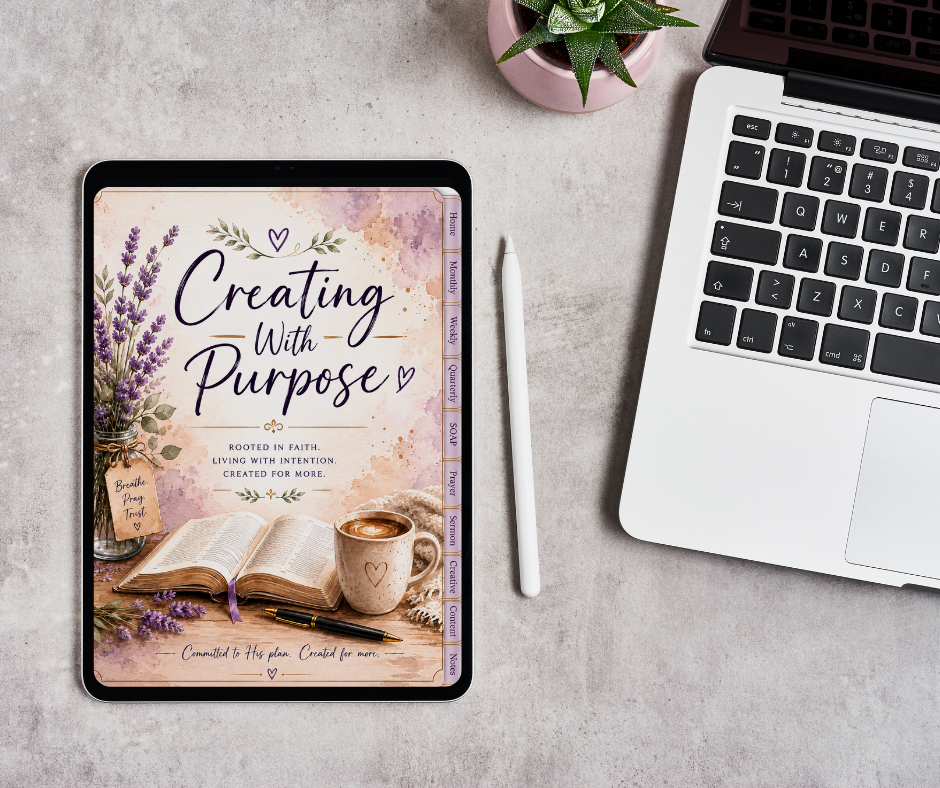 Creating With Purpose | Digital Faith Planner for Christian Women | Bible Study, Prayer, Creative Business & Life Organization