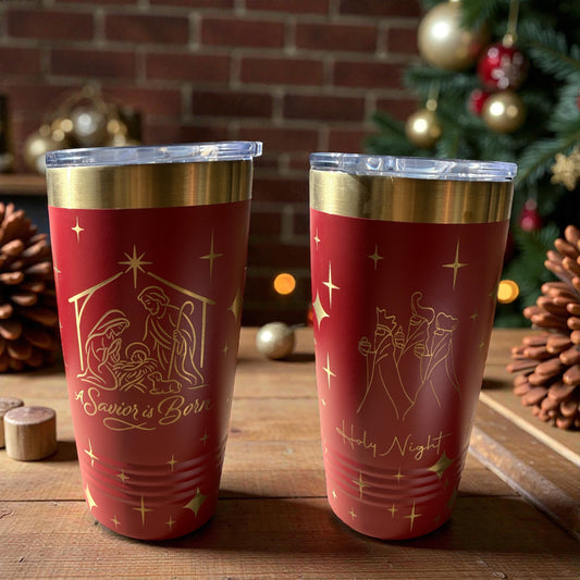 Holy Night Christmas Engraved Tumbler