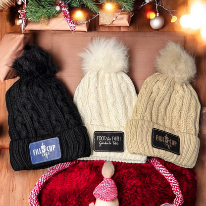 Gorro de invierno personalizado con parche de cuero, gorro promocional para negocios, regalo de Navidad para amigos, regalo para mamá o hermana, gorro de punto.