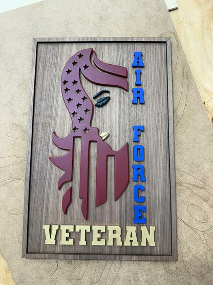 Custom Female Veteran or Military Spouse Wood Sign – DEPOSIT Listing Only