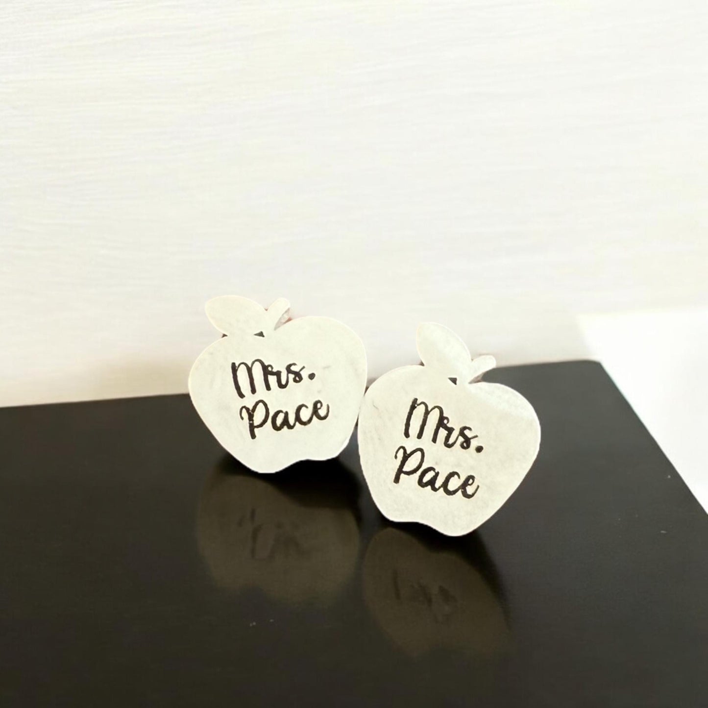 Pendientes personalizados de agradecimiento para profesores, personalizados con nombre, pendientes de frutas, regalo de agradecimiento, pendientes con forma de manzana, regreso a clases