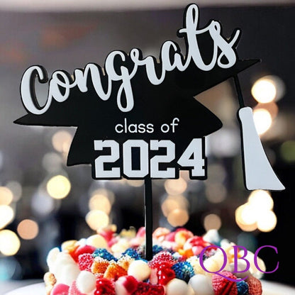Black Congrats 2017 Graduate Cake Topper - CJ12O5TJ5LC