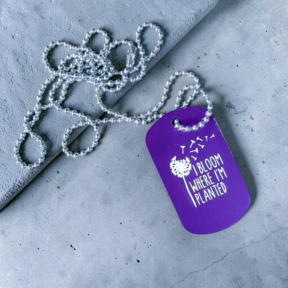 Purple Military Child Keepsake Tag | “I Bloom Where I’m Planted” | Month of the Military Child Gift
