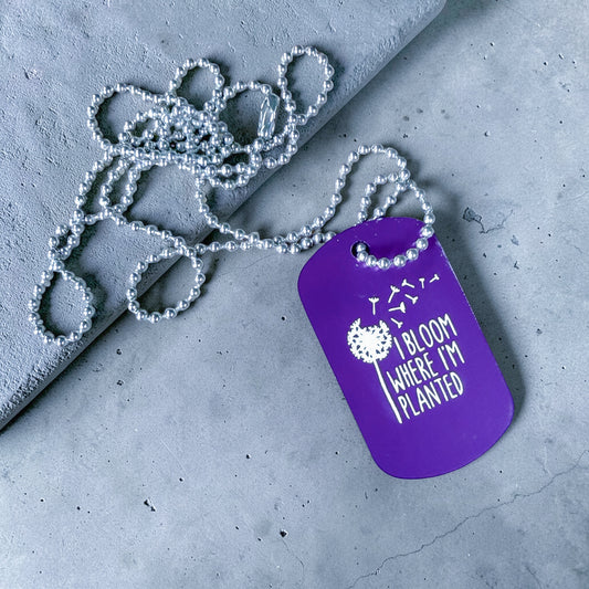 Purple Military Child Keepsake Tag | “I Bloom Where I’m Planted” | Month of the Military Child Gift