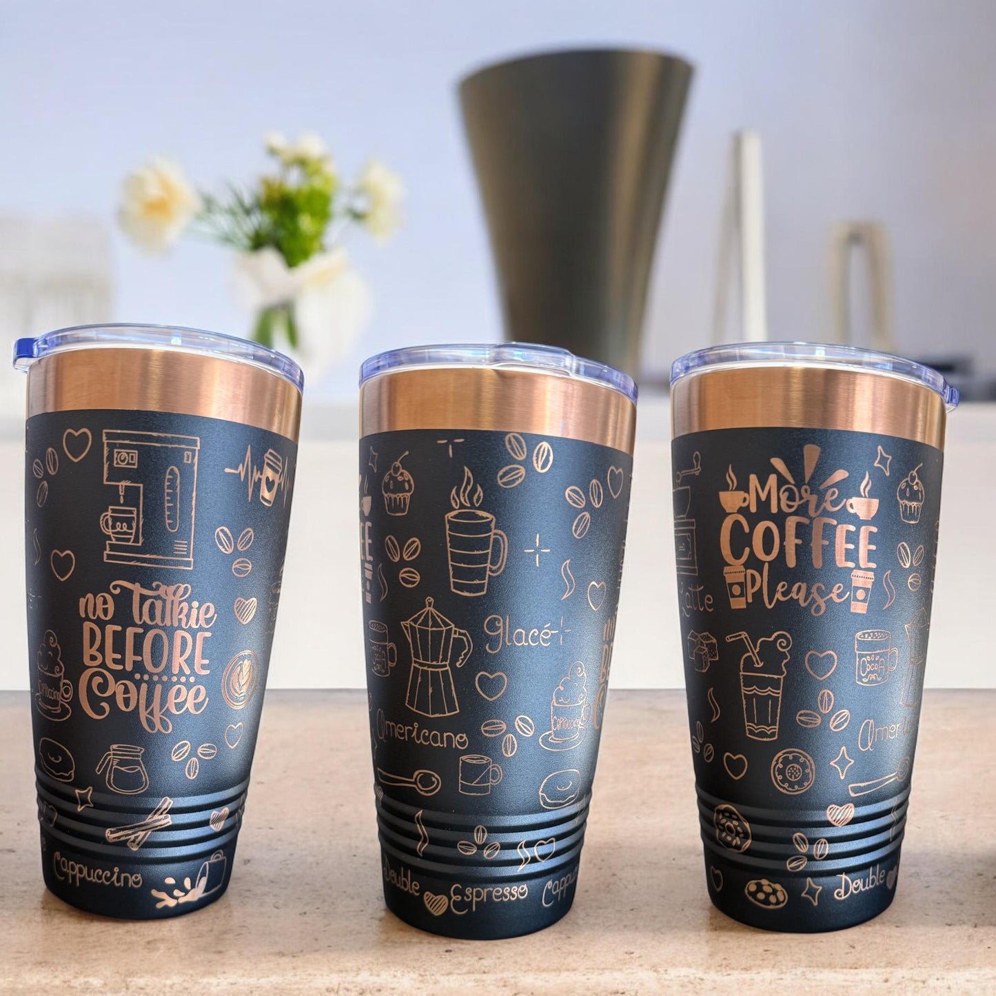 Regalo para amantes del café, vaso grabado con arte, regalos para baristas, regalos para compañeros de trabajo, regalo de elefante blanco, regalo para abuelos.