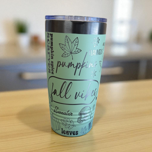 Fall Vibes Engraved Tumbler – 20oz Autumn