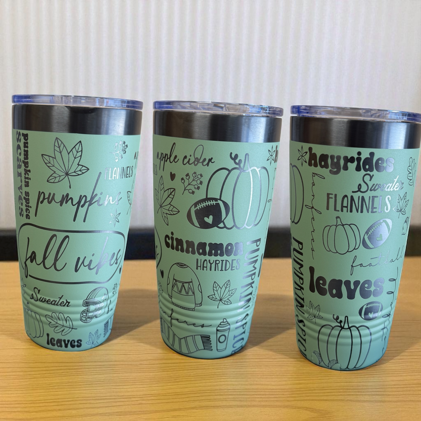 Fall Vibes Engraved Tumbler – 20oz Autumn