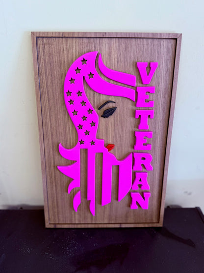 Custom Female Veteran or Military Spouse Wood Sign – DEPOSIT Listing Only