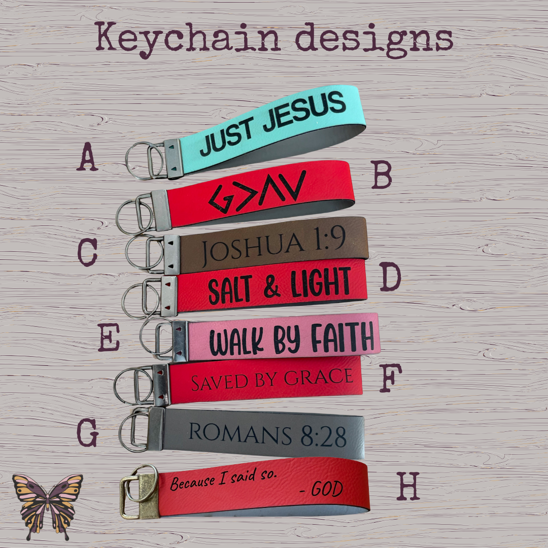 Llavero cristiano personalizado con escrituras, llavero de pulsera, llavero de tela, llavero de cuero, regalos cristianos, llavero de bautismo.