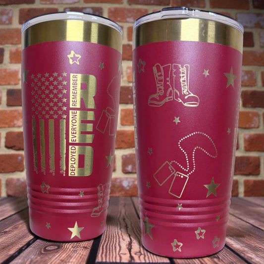 Patriotic Military Engraved Tumbler - R.E.D. (Remember Everyone Deployed)