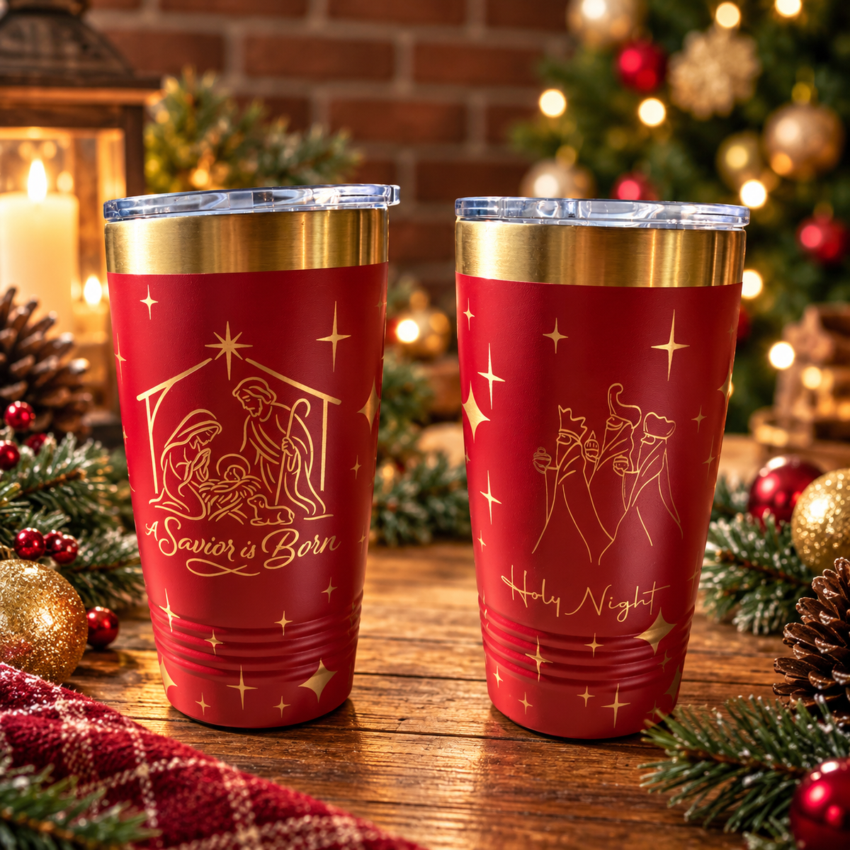 O Holy Night Engraved Tumbler 20 oz