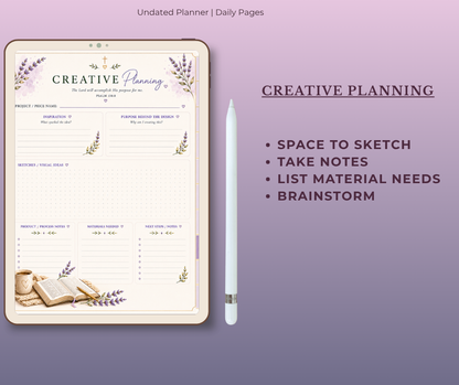 Creating With Purpose | Digital Faith Planner for Christian Women | Bible Study, Prayer, Creative Business & Life Organization