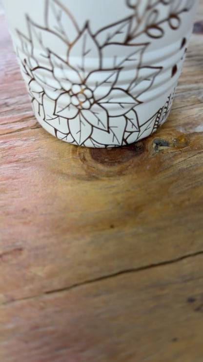 Poinsettia Bloom | Dimensional Wood Floral Art