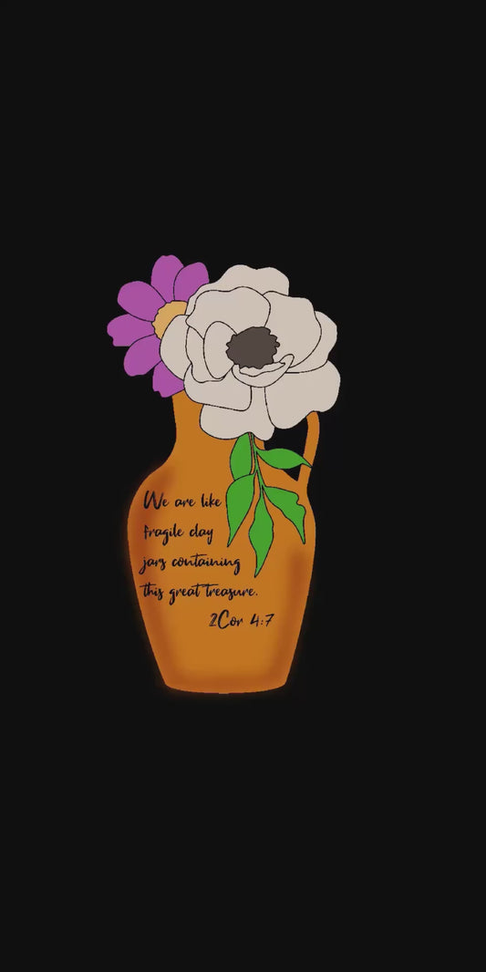 “Clay Jar” Scripture Magnet – 2 Corinthians 4:7 | Inspirational Fridge or Locker Magnet
