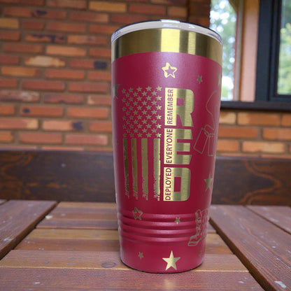 Patriotic Military Engraved Tumbler - R.E.D. (Remember Everyone Deployed)
