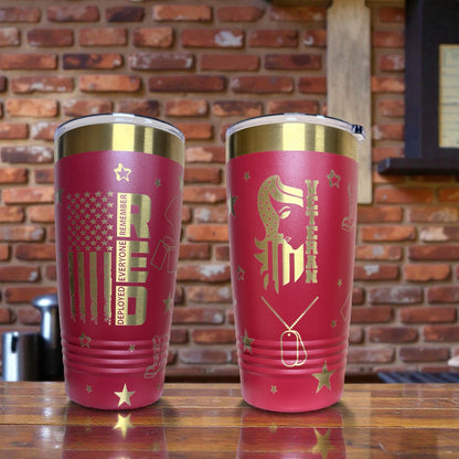 Patriotic Military Engraved Tumbler - R.E.D. (Remember Everyone Deployed)