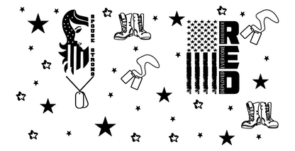 Patriotic Military Engraved Tumbler - R.E.D. (Remember Everyone Deployed)