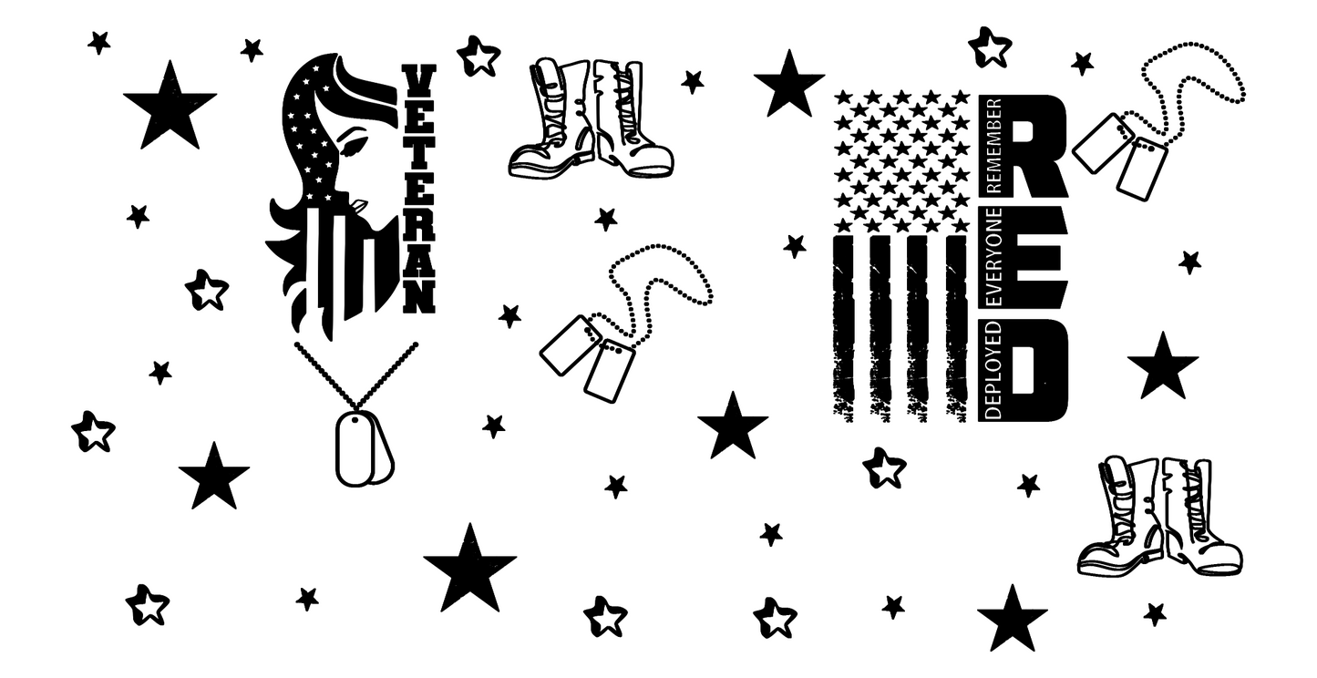 Patriotic Military Engraved Tumbler - R.E.D. (Remember Everyone Deployed)