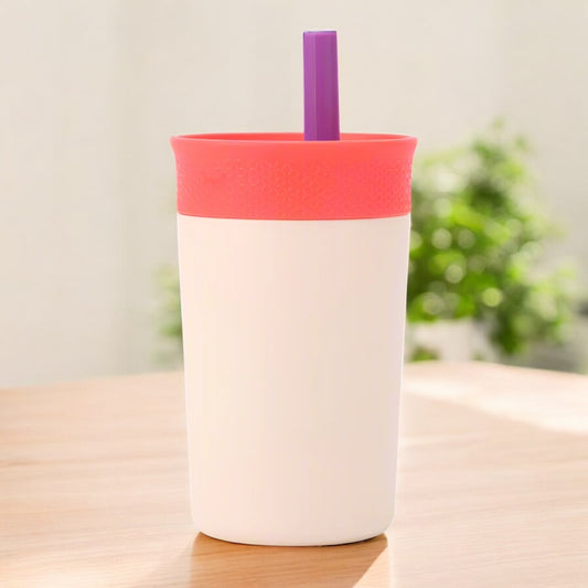 12 oz Spill-Resistant Tumbler with Straw – Kid-Friendly, Durable, and Colorful